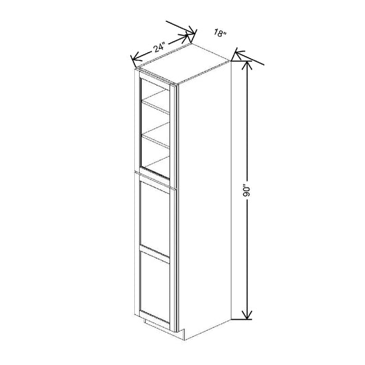 18" W X 90" H X 24" D Specialty Door Utility Cabinet With DROTCC Open Frame Door