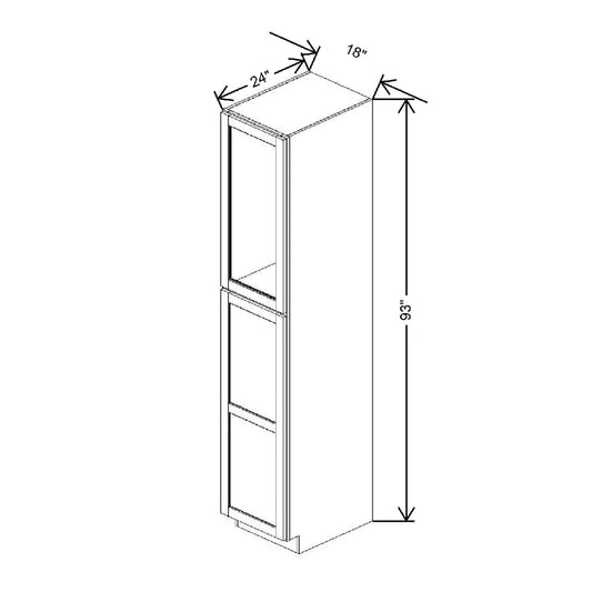 18" W X 93" H X 24" D Specialty Door Utility Cabinet Clear Glass