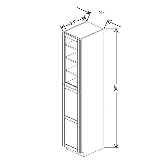 18" W X 96" H X 24" D Specialty Door Utility Cabinet With DROTCC Open Frame Door