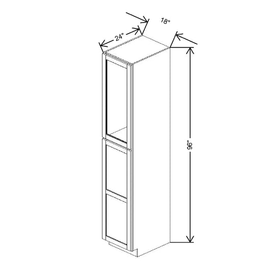 18" W X 96" H X 24" D Specialty Door Utility Cabinet Clear Glass