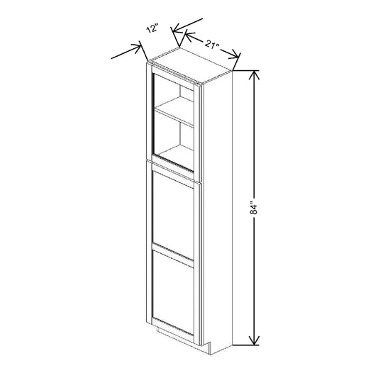 21" W X 84" H X 12" D Specialty Door Utility Cabinet With Shelves Open Frame Door