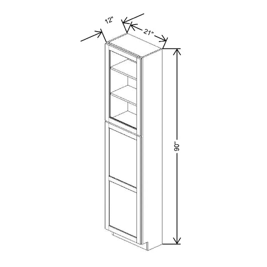 21" W X 90" H X 12" D Specialty Door Utility Cabinet With Shelves Open Frame Door