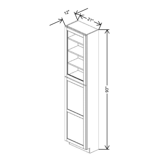 21" W X 93" H X 12" D Specialty Door Utility Cabinet With Shelves Open Frame Door