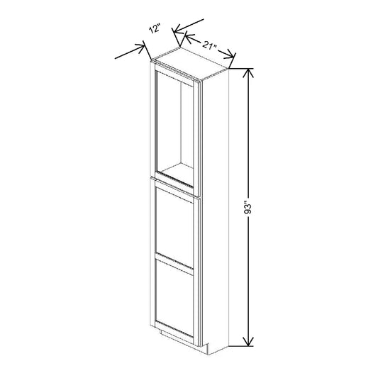 21" W X 93" H X 12" D Specialty Door Utility Cabinet Clear Glass