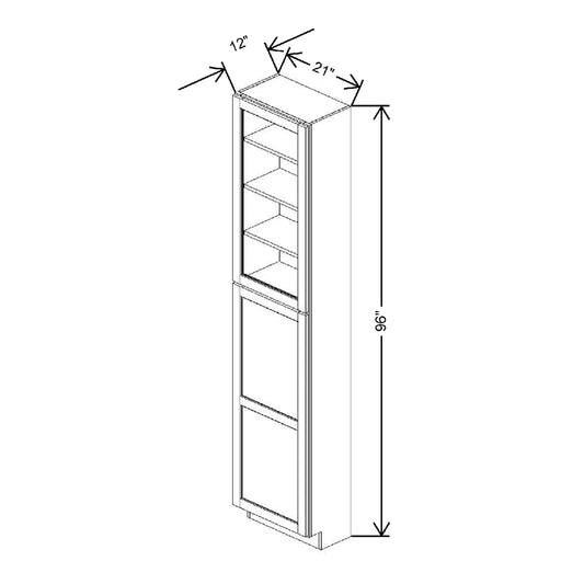 21" W X 96" H X 12" D Specialty Door Utility Cabinet With Shelves Open Frame Door