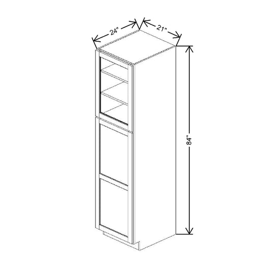 21" W X 84" H X 24" D Specialty Door Utility Cabinet With Shelves Open Frame Door