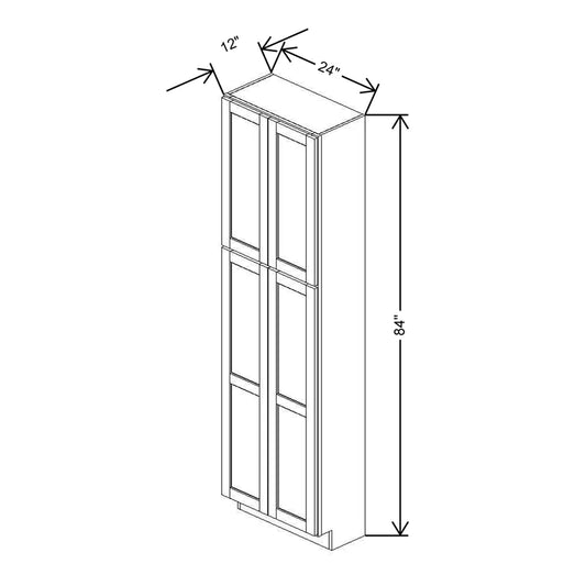 24" W X 84" H X 12" D Utility Cabinet With Shelves
