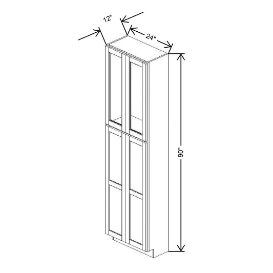 24" W X 90" H X 12" D Specialty Door Utility Cabinet Open Frame Door