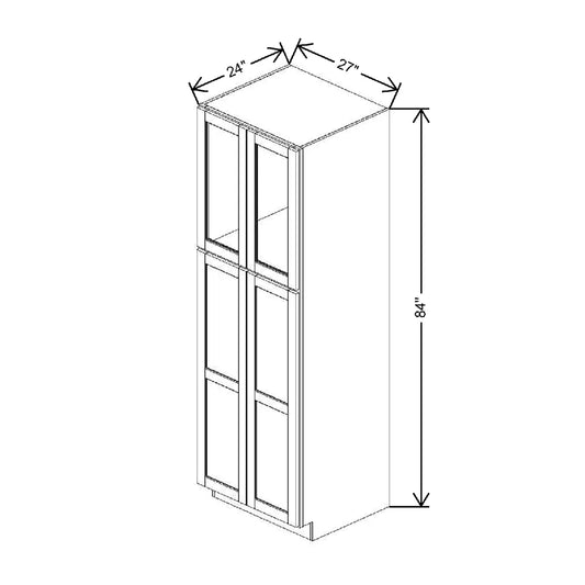 27" W X 84" H X 24" D Specialty Door Utility Cabinet Clear Glass