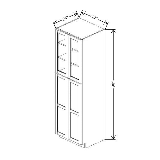 27" W X 90" H X 24" D Specialty Door Utility Cabinet With Shelves Open Frame Door