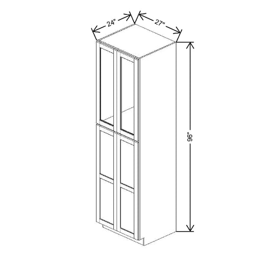 27" W X 96" H X 24" D Specialty Door Utility Cabinet Clear Glass
