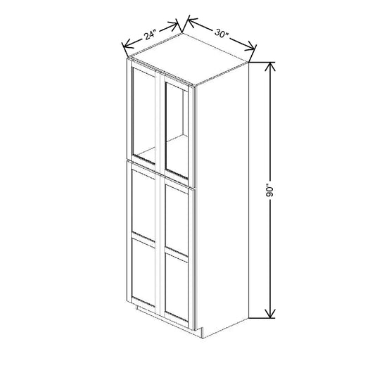 30" W X 90" H X 24" D Specialty Door Utility Cabinet Open Frame Door