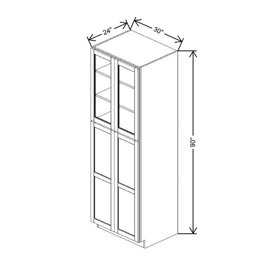 30" W X 90" H X 24" D Specialty Door Utility Cabinet With DROTCC Clear Glass