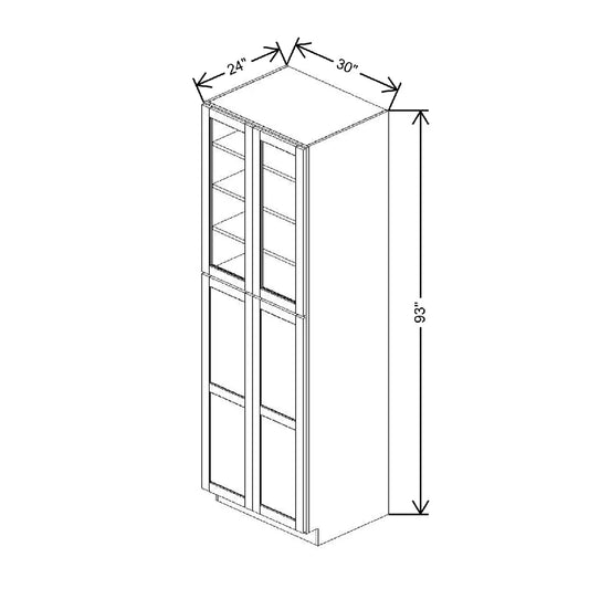 30" W X 93" H X 24" D Specialty Door Utility Cabinet With DROTCC Open Frame Door