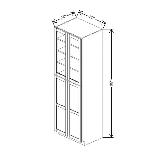30" W X 96" H X 24" D Specialty Door Utility Cabinet With Shelves Clear Glass
