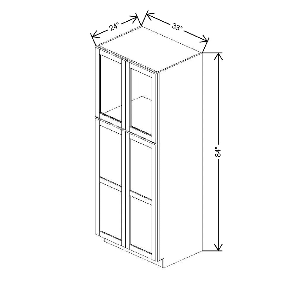 33" W X 84" H X 24" D Specialty Door Utility Cabinet Open Frame Door