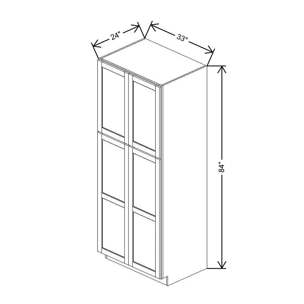 33" W X 84" H X 24" D Utility Cabinet With Shelves