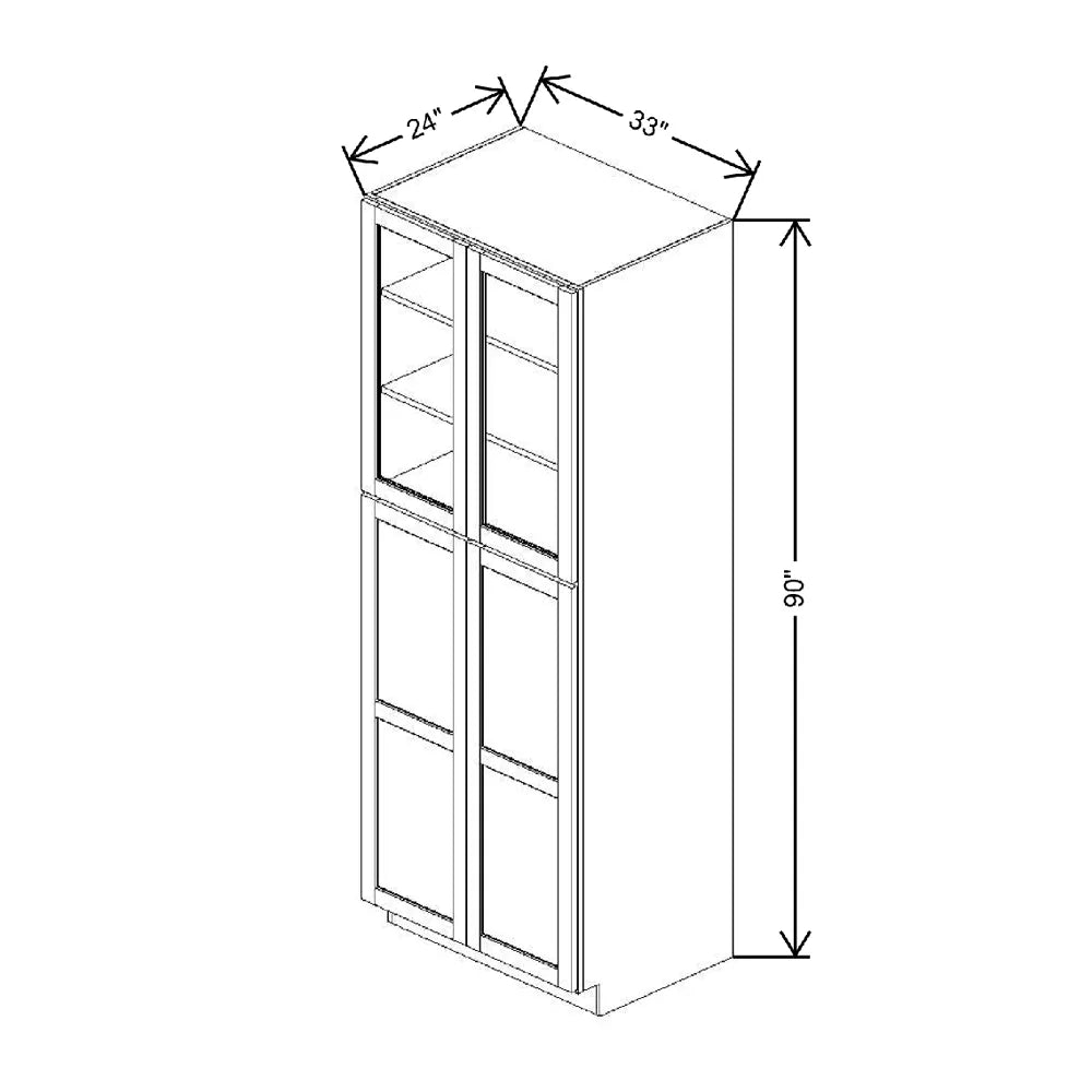 33" W X 90" H X 24" D Specialty Door Utility Cabinet With Shelves Clear Glass