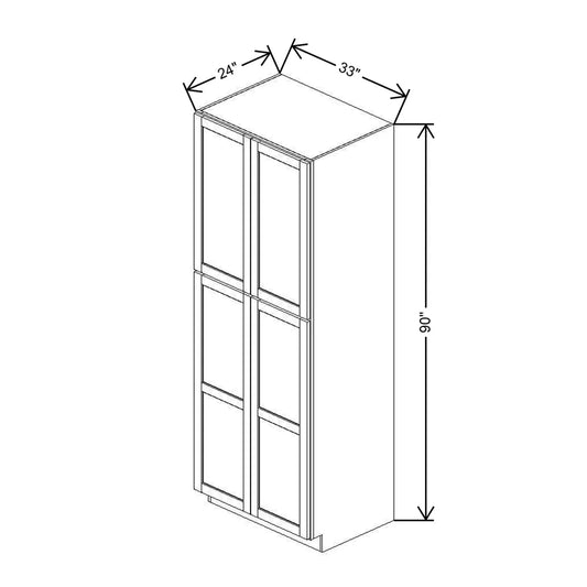 33" W X 90" H X 24" D Utility Cabinet