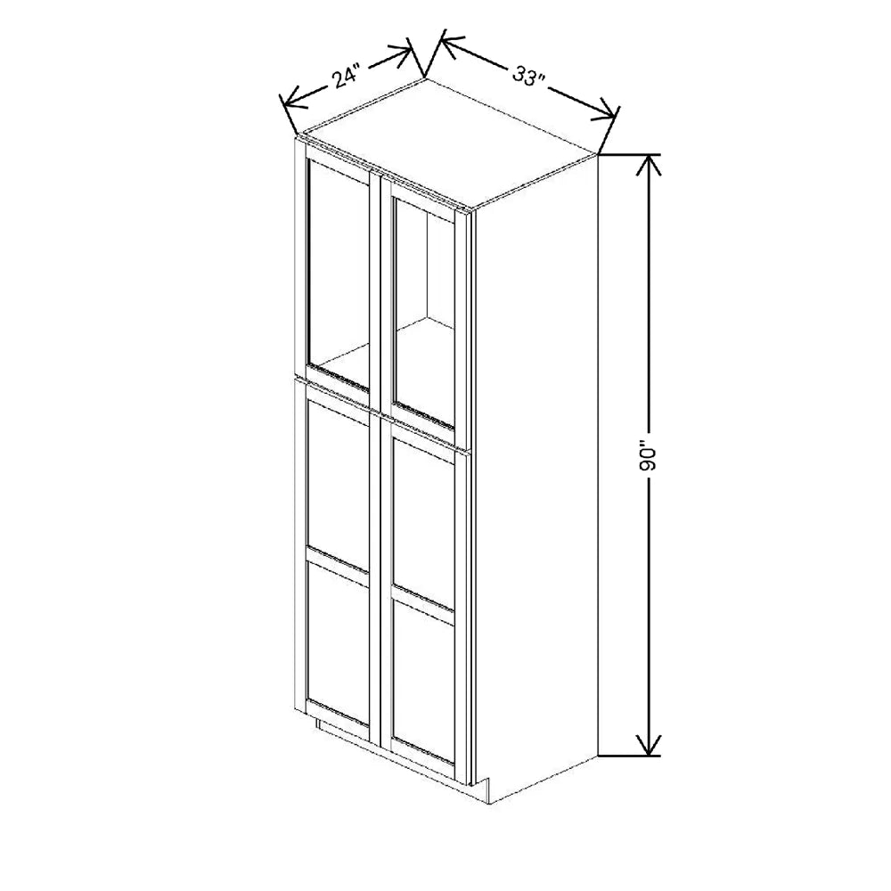 33" W X 90" H X 24" D Specialty Door Utility Cabinet Clear Glass