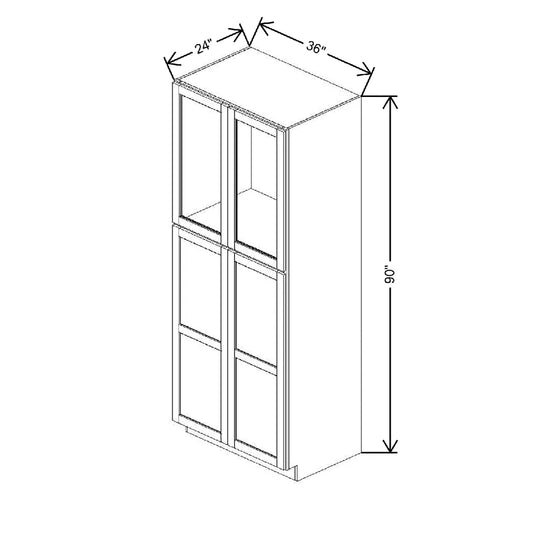 36" W X 84" H X 24" D Specialty Door Utility Cabinet With DROTCC Clear Glass