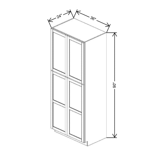 36" W X 90" H X 24" D Specialty Door Utility Cabinet With Shelves Clear Glass