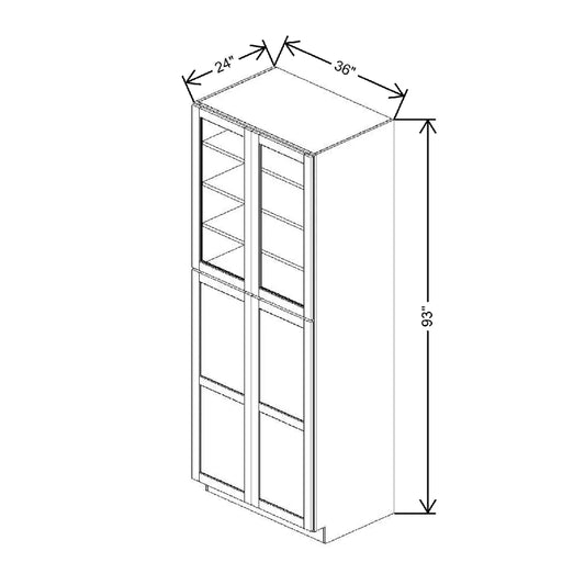 36" W X 93" H X 24" D Specialty Door Utility Cabinet With DROTCC Open Frame Door