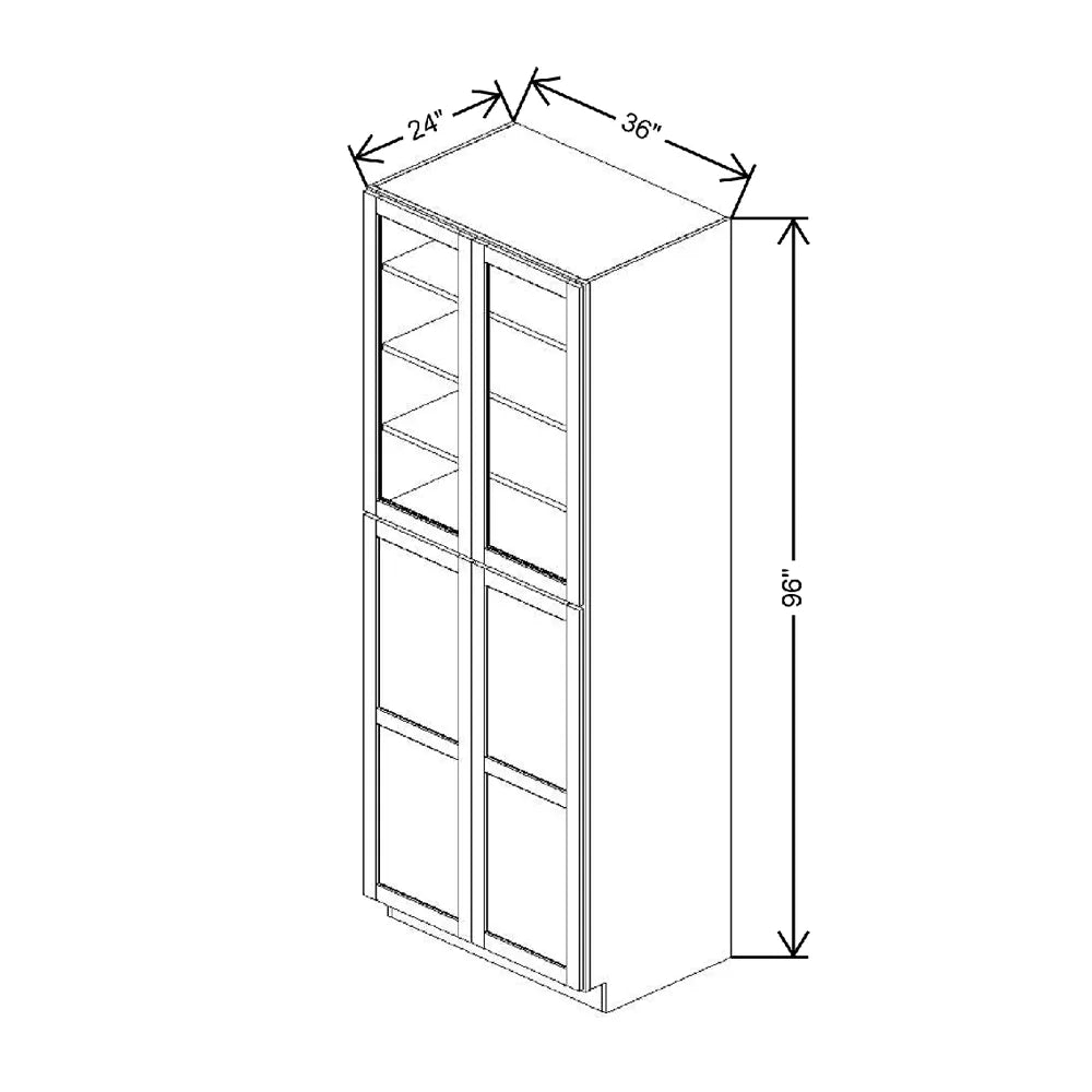 36" W X 96" H X 24" D Specialty Door Utility Cabinet With Shelves Open Frame Door