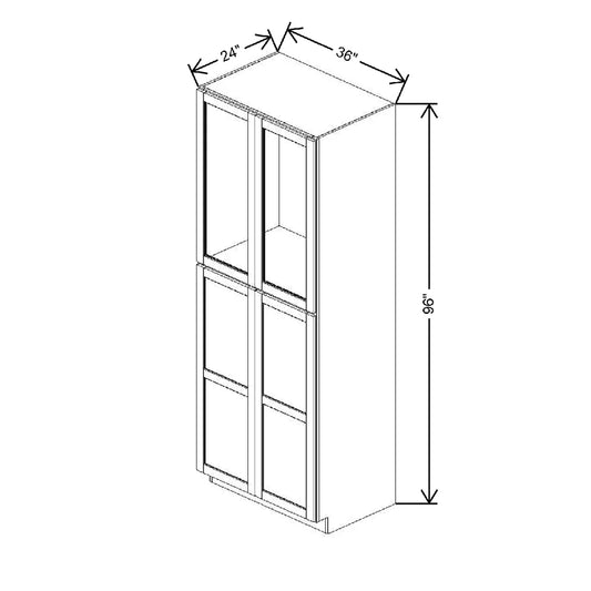 36" W X 96" H X 24" D Specialty Door Utility Cabinet Open Frame Door