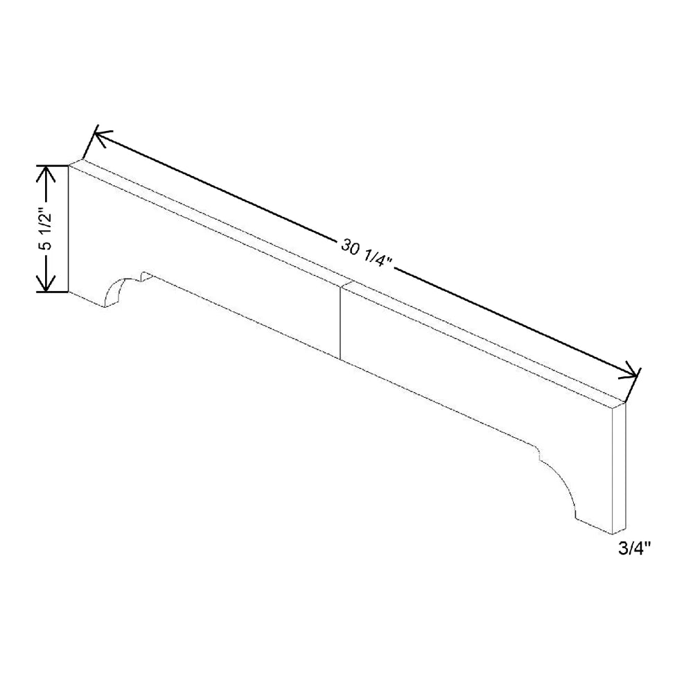30 1/4" W X 5 1/2" H X 3/4" D Crown Valance