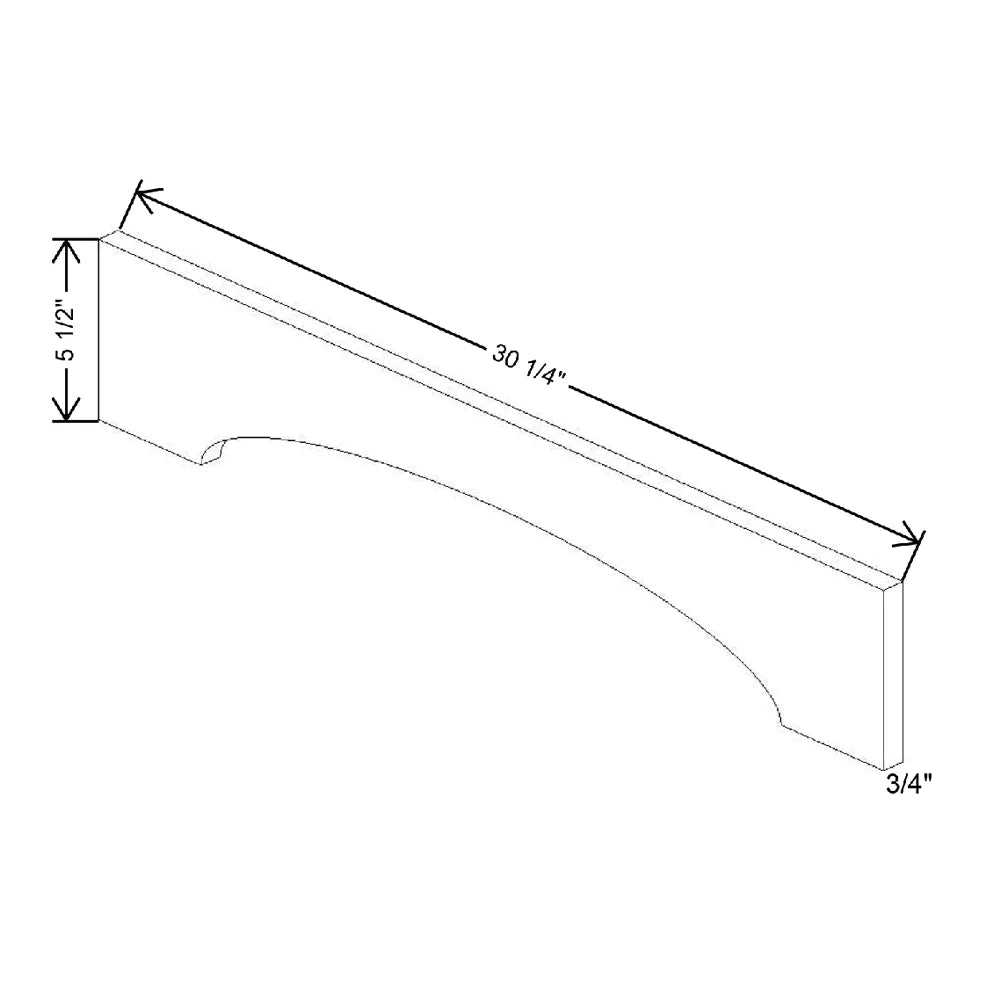 30 1/4" W X 5 1/2" H X 3/4" D Shaker Valance