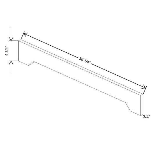 36 1/4" W X 4 3/4" H X 3/4" D Arched Valance
