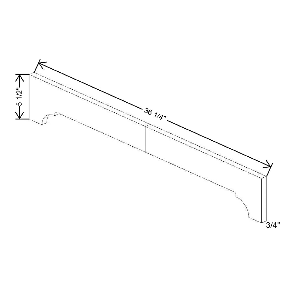 36 1/4" W X 5 1/2" H X 3/4" D Crown Valance