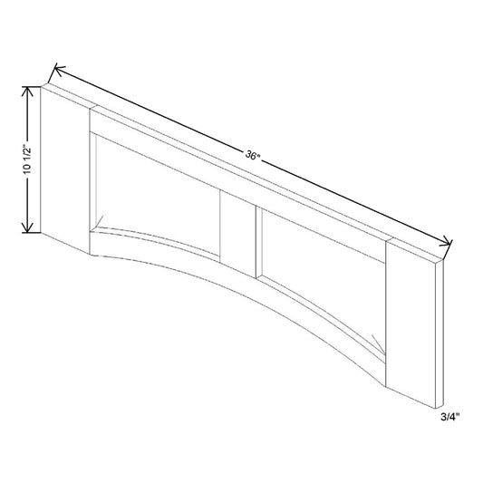 36" W X 10 1/2" H X 3/4" D Raised Panel Arch Valance