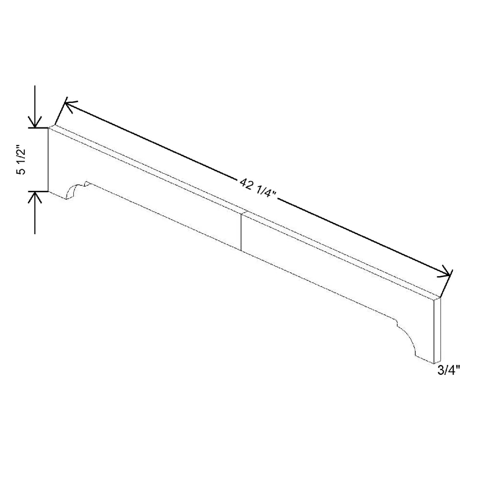 42 1/4" W X 5 1/2" H X 3/4" D Crown Valance