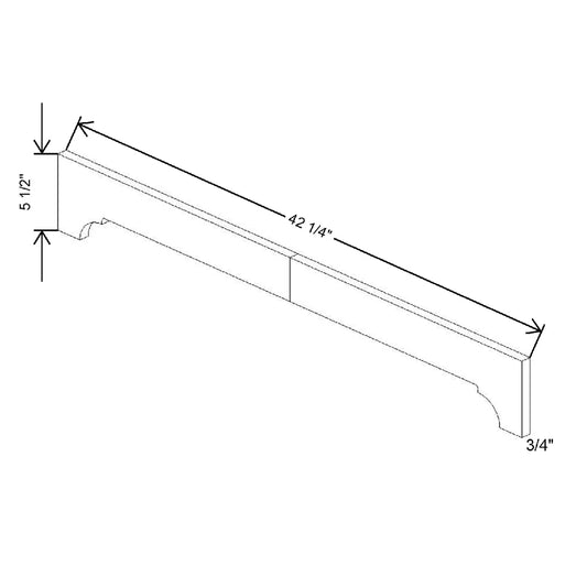 42 1/4" W X 5 1/2" H X 3/4" D Crown Valance