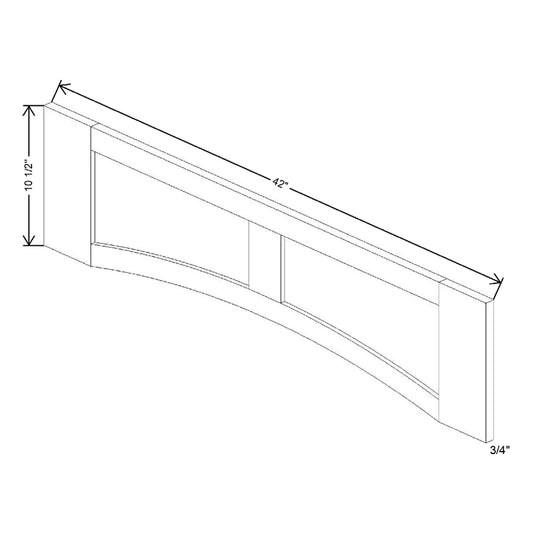 42" W X 10 1/2" H X 3/4" D Flat Panel Arch Valance
