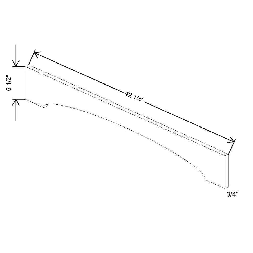 42 1/4" W X 5 1/2" H X 3/4" D Shaker Valance
