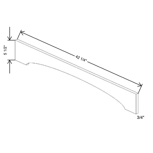 42 1/4" W X 5 1/2" H X 3/4" D Shaker Valance