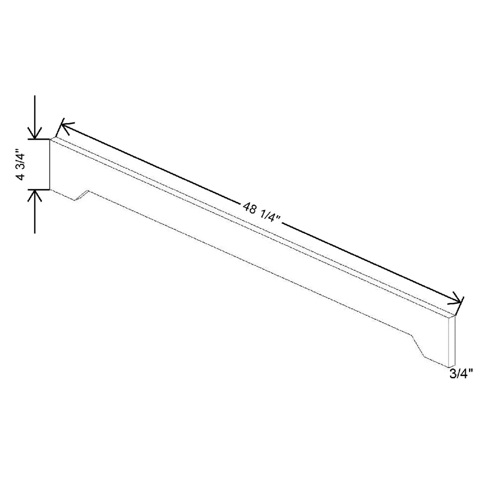48 1/4" W X 4 3/4" H X 3/4" D Arched Valance