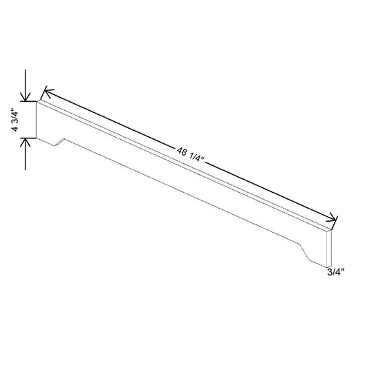 48 1/4" W X 4 3/4" H X 3/4" D Arched Valance