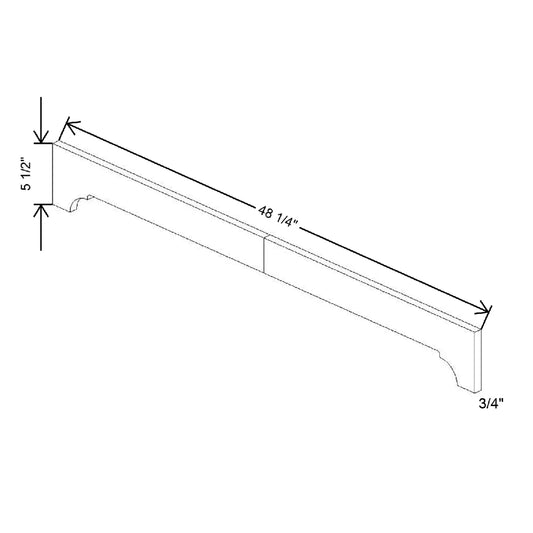 48 1/4" W X 5 1/2" H X 3/4" D Crown Valance