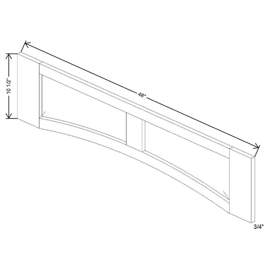 48" W X 10 1/2" H X 3/4" D Raised Panel Arch Valance