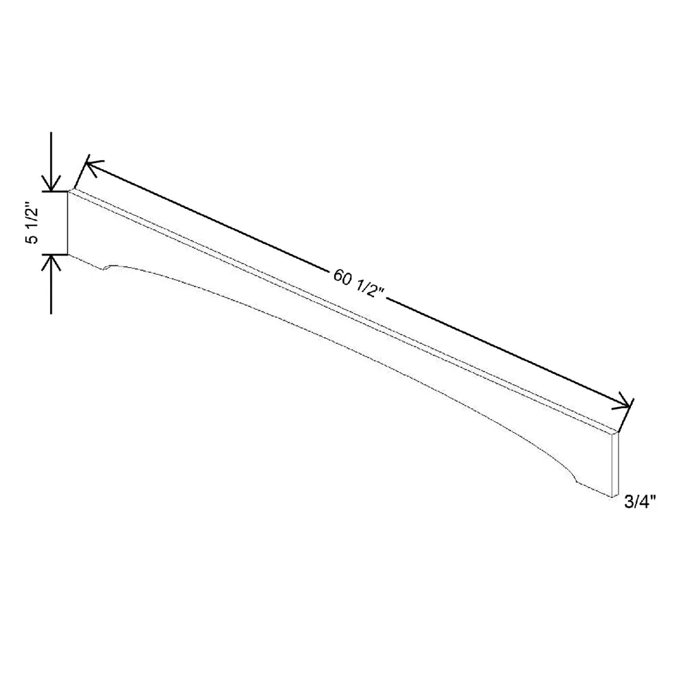 60 1/4" W X 5 1/2" H X 3/4" D Shaker Valance