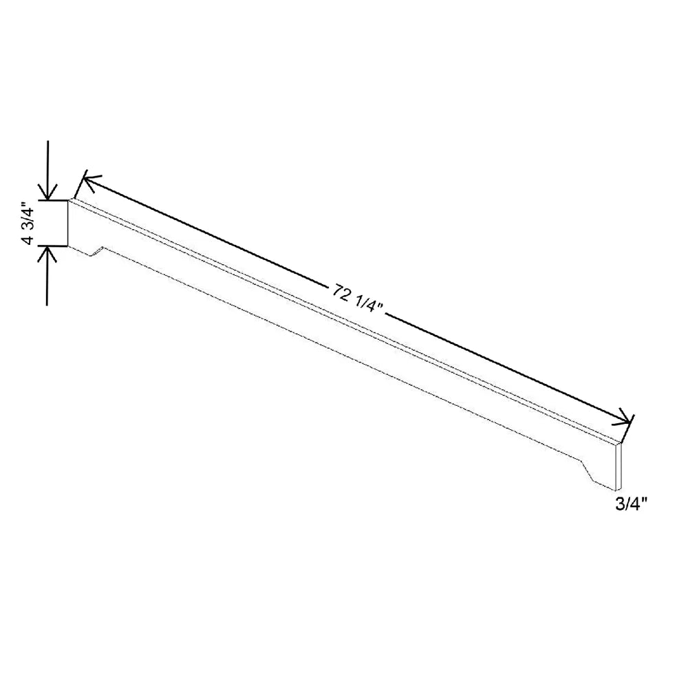 72 1/4" W X 4 3/4" H X 3/4" D Arched Valance