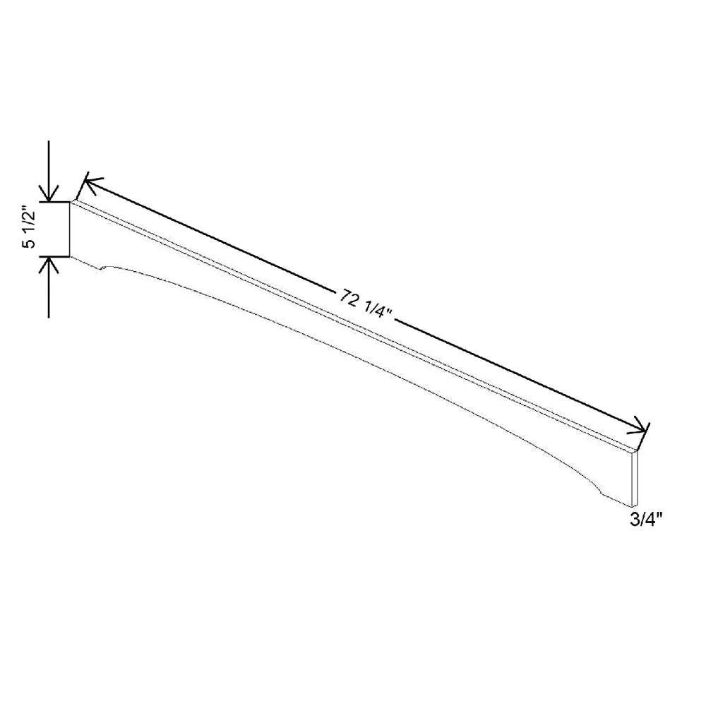 72 1/4" W X 5 1/2" H X 3/4" D Shaker Valance