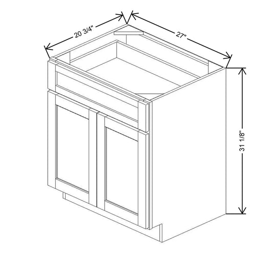 27" W X 31 1/8" H X 20 3/4" D Vanity Base