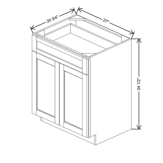 27" W X 34 1/2" H X 20 3/4" D Vanity Base