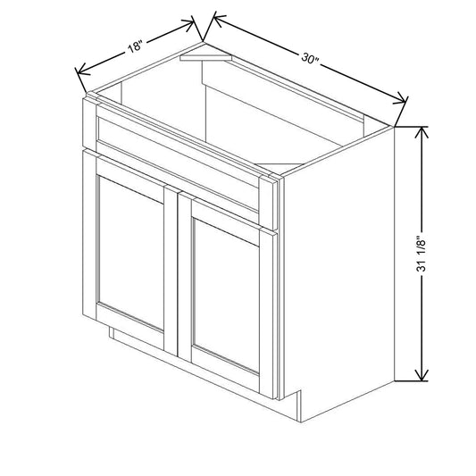 30" W X 31 1/8" H X 18" D Vanity Sink Base