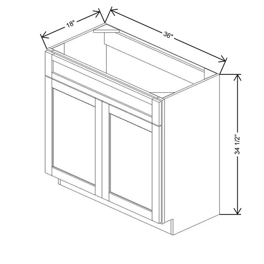 36" W X 34 1/2" H X 18" D Vanity Sink Base